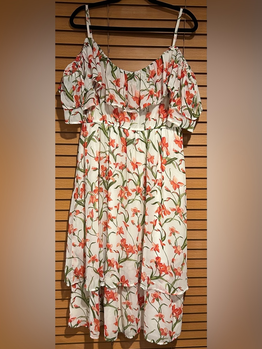 NWT Marissa Olivia White Floral Ruffle Sundress with Colorful Blossoms size 1XL